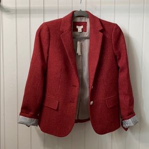 J Crew houndstooth red blazer